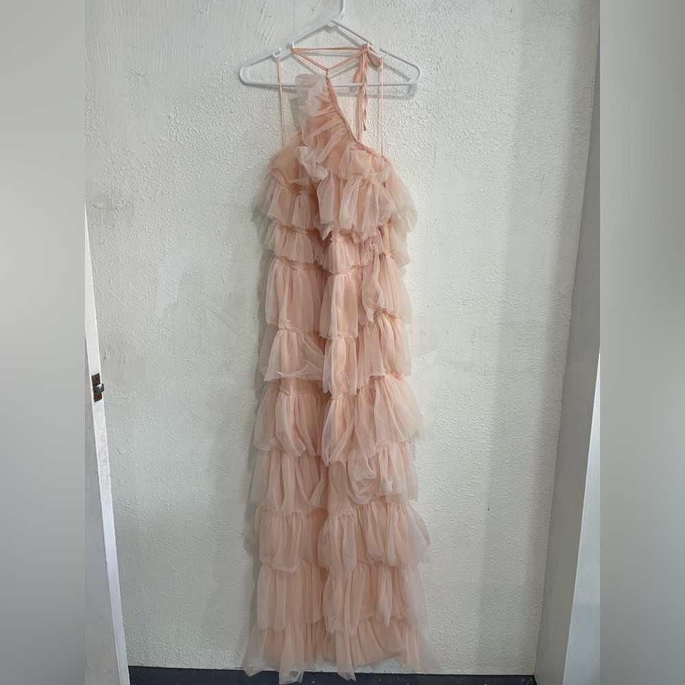 MARBLE Layered Blush Tulle Maxi Skirt - Picture 2 of 9